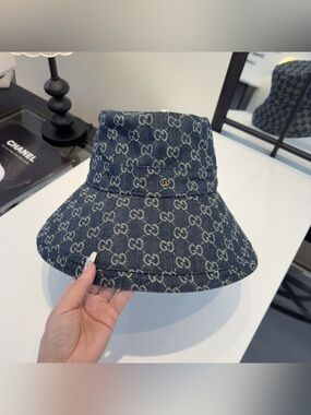Gucci GG Jacquard Denim Sun Protection Fisherman Bucket Hat